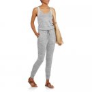 NO BOUNDARIES WOMEN'S JUNIOR'S SIZE XL (15 - 17) JUMPSUIT GRAY & WHITE SLEEVELESS LACE INSETS NWT