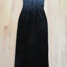 SCOTT McCLINTOCK WOMEN'S SIZE 10 DRESS BLACK VELOUR W/ SILVER GLITTER DOTS FORMAL EVENING MAXI