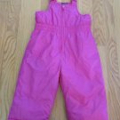 FADED GLORY GIRL'S SIZE 2 T SNOW PANTS FUCHSIA PINK BIBS OVERALLS WINTER OUTERWEAR MAGENTA