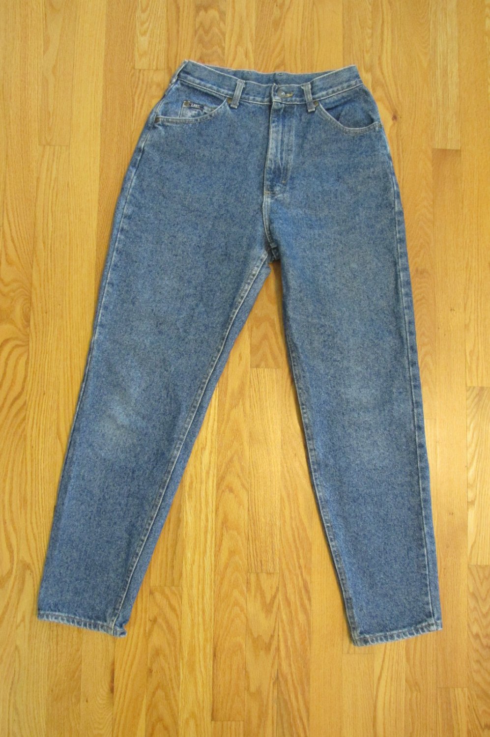 LEE 1889 WOMEN'S SIZE 10 JEANS MED. BLUE STONE WASHED DENIM HIGH WAIST ...