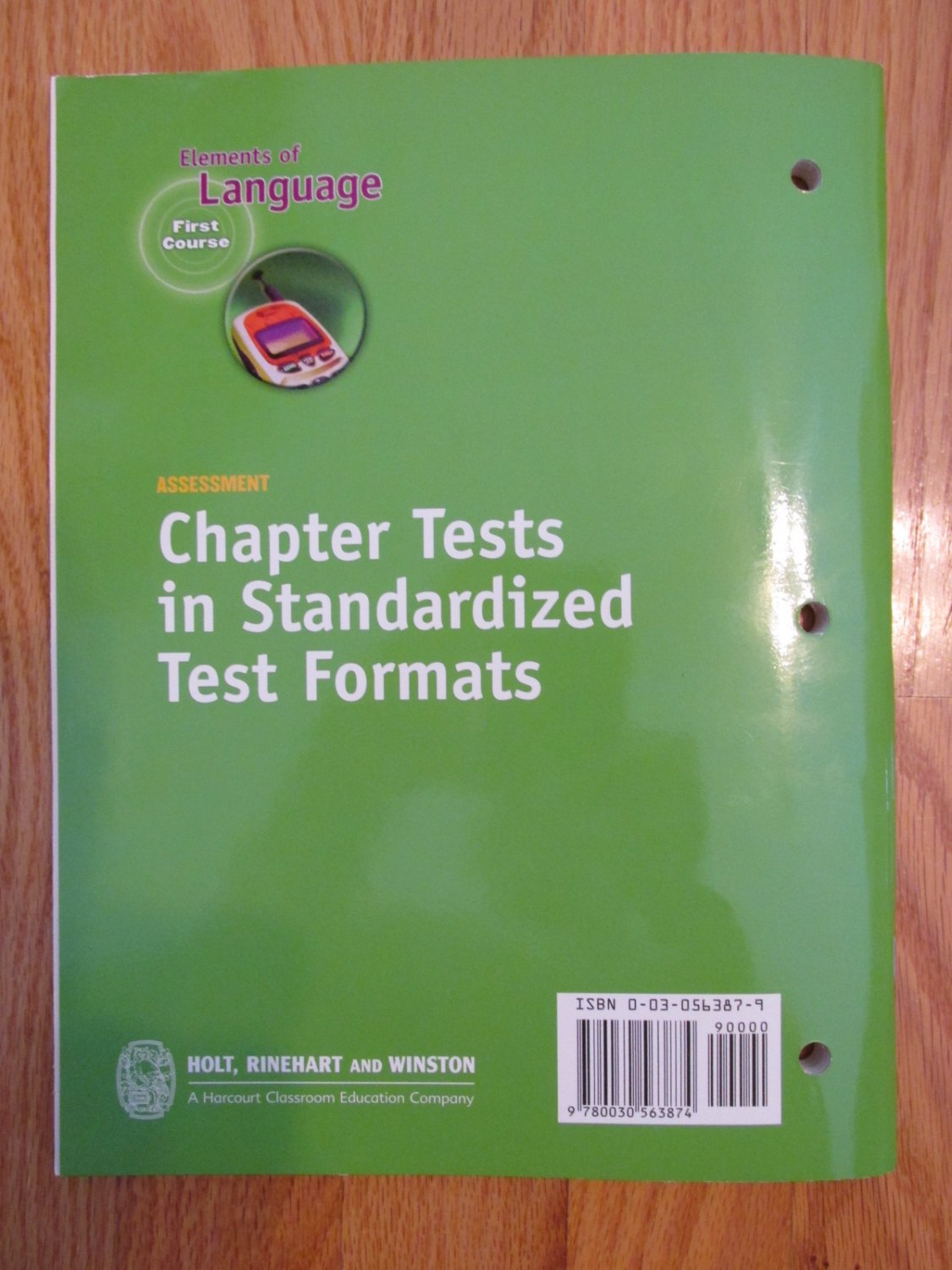ELEMENTS OF LANGUAGE FIRST COURSE 7th GRADE CHAPTER TESTS HOLT ISBN