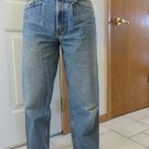 MERONA MEN'S SIZE 30 X 29 1/2 JEANS PLEATED MED BLUE STONE WASHED DISTRESSED DAD