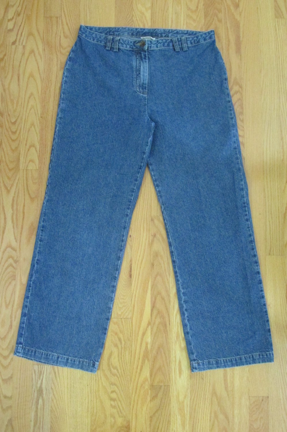 CHRISTOPHER & BANKS WOMEN'S SIZE 12 JEANS MEDIUM BLUE TROUSER STYLE STRAIGHT LEG