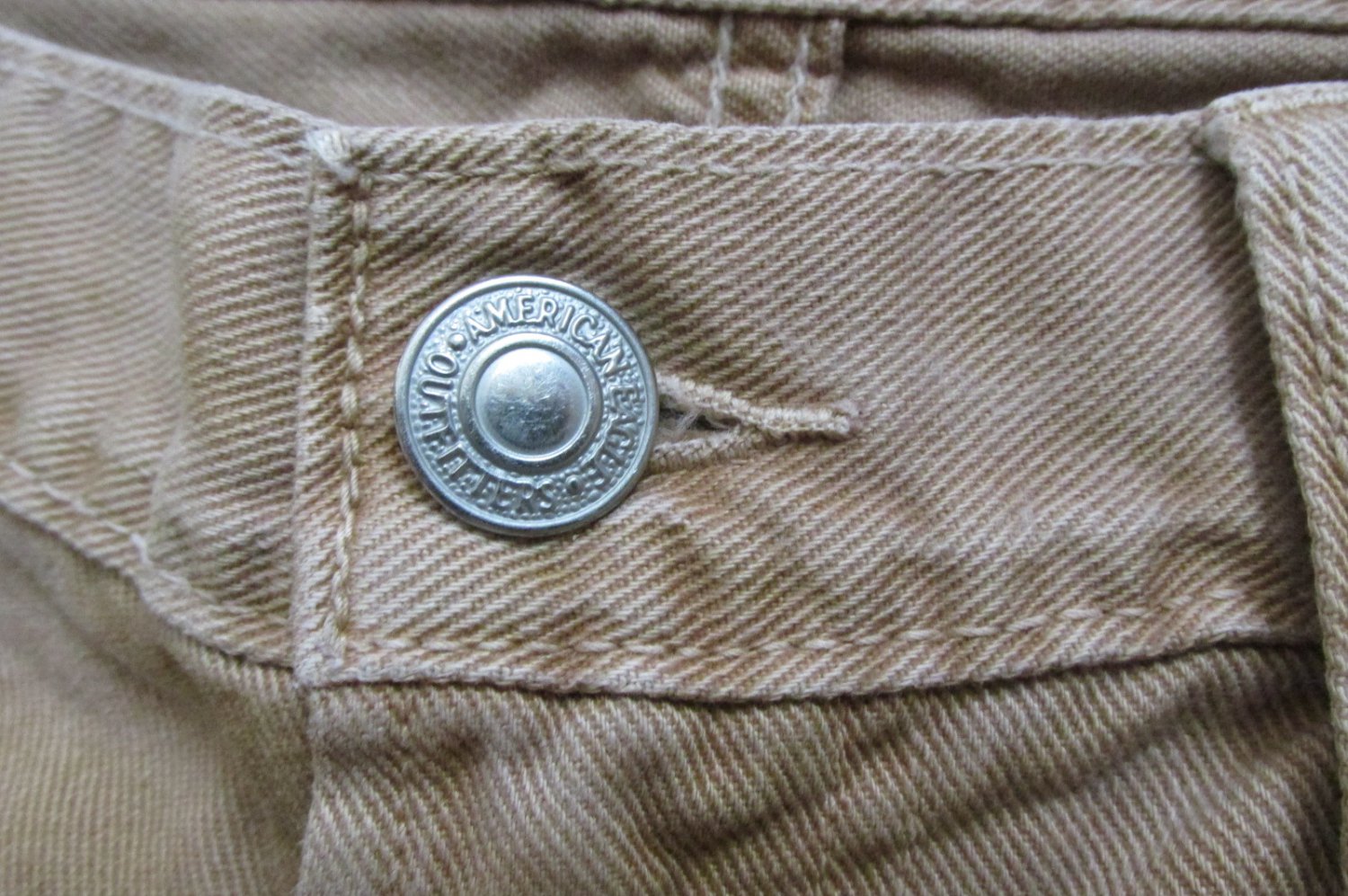 AMERICAN EAGLE MEN'S SIZE 30 X 34 JEANS KHAKI TAN TWILL DENIM PANTS