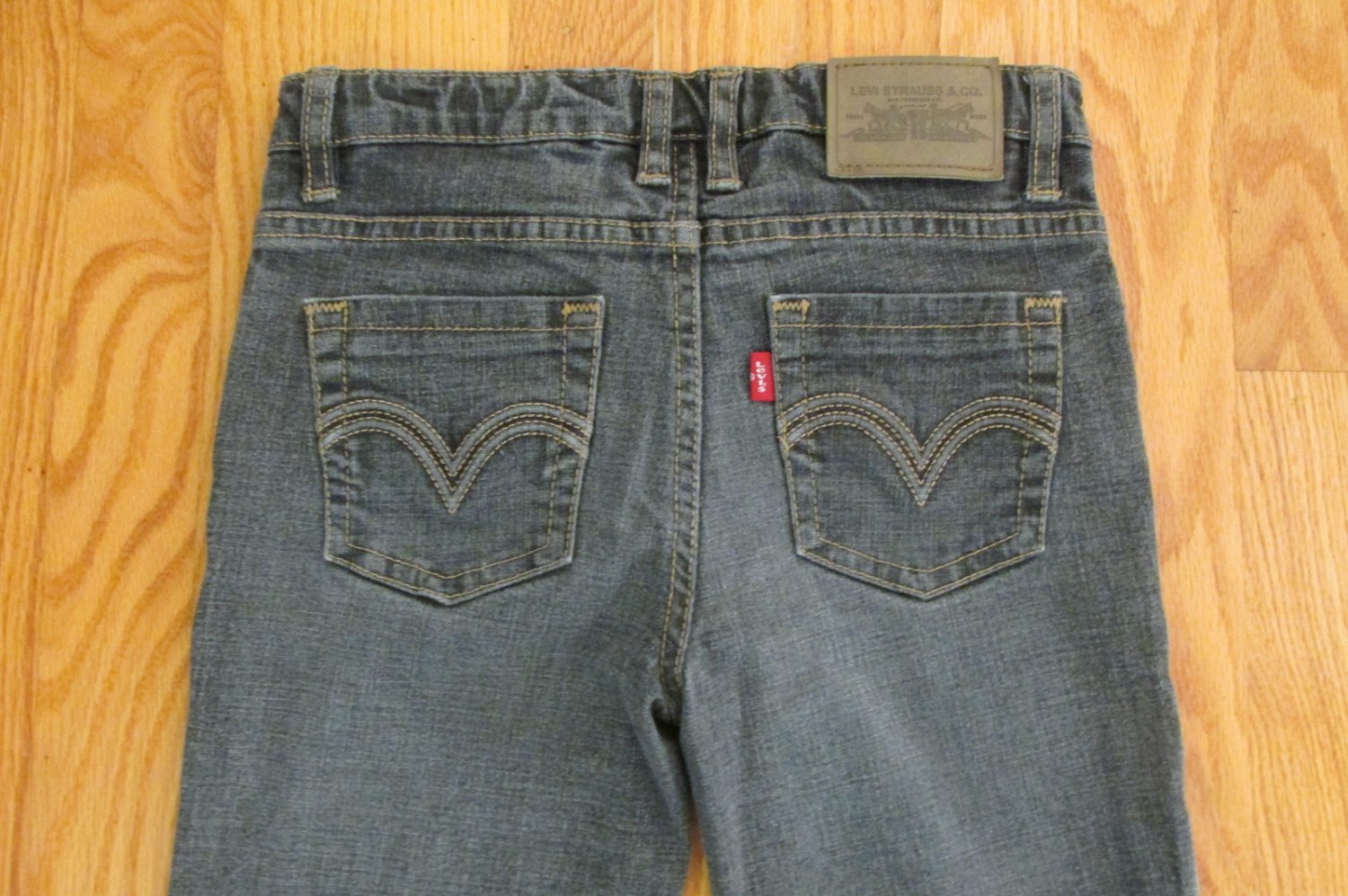 LEVI'S GIRL'S SIZE 10 REG JEANS GRAY DENIM SKINNY LEG ADJUSTABLE WAIST ...