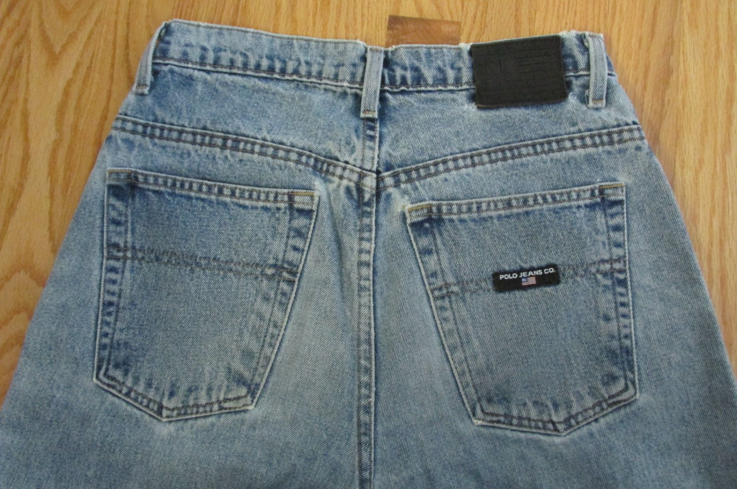 POLO MEN'S SIZE 29 X 30 JEANS LT BLUE STONE WASHED LOOSE FIT 80'S STR8T