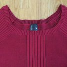 BISOU BISOU WOMEN'S SIZE XL SWEATER RED & BLACK WIDE NECKLINE ELBOW SLEEVES CHRISTMAS HOLIDAY