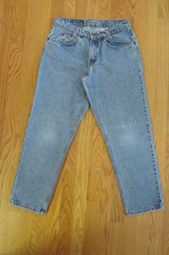 LEVI'S 550 MEN'S BOY'S SIZE 28 X 26 JEANS MED BLUE STONE WASHED RELAXED TAPERED ORANGE TAB 80'S