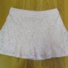 LUSH WOMEN'S JUNIOR'S SIZE L SKIRT PEACHY PINK FLORAL LACE GORED MINI