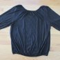 FADED GLORY WOMEN'S SIZE 1X 16 W PEASANT TOP BLACK CROCHETED LACE 3/4 SLEEVES  NWT