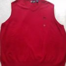 CHAPS MEN'S SIZE S SWEATER VEST RED W/ NAVY LOGO V NECK CHRISTMAS HOLIDAY NWT
