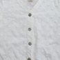 PRODUCE COMPANY WOMEN'S SIZE M JACKET WHITE CHENILLE DOTS, RIBS, & FRINGE TEXTURED COTTON SPRING