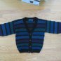 APPARATUS BOY'S SIZE M SWEATER BLACK TEAL, PURPLE, BLUE CARDIGAN VINTAGE 80'S HIPSTER