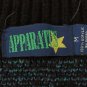 APPARATUS BOY'S SIZE M SWEATER BLACK TEAL, PURPLE, BLUE CARDIGAN VINTAGE 80'S HIPSTER