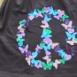 lei WOMEN'S JUNIORS SIZE M ( 7 / 9) T-SHIRT BROWN W/ PEACE, HEARTS GRAPHIC NWT