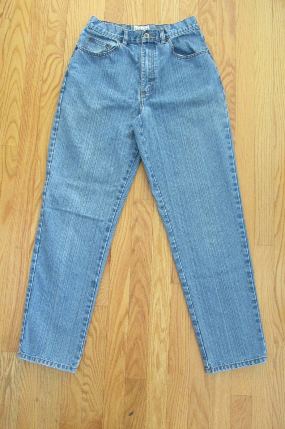 WESTPORT WOMEN'S SIZE 6 JEANS MED BLUE SLUB DENIM TAPERED LEG CLASSIC ...