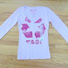 COCA COLA WOMEN'S JUNIOR'S SIZE M (7 / 9) PINK KNIT W/ RECYCLING GRAPHIC LONG SLEEVE NWT