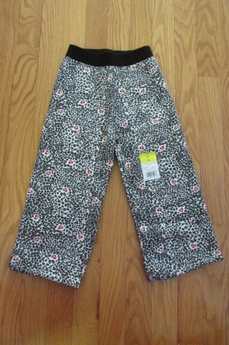 GARANIMALS GIRL'S SIZE 3 T ATHLETIC PANTS BLACK WHITE LEOPARD RED HEARTS FLEECE SWEATS NWT