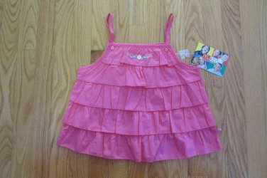 McKIDS GIRL'S SIZE 8 TOP CORAL RUFFLES TIERED EMBROIDERED NWT