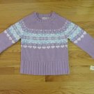 CHEROKEE GIRL'S SIZE M SWEATER LAVENDER BLUE WHITE NORDIC NWT