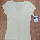 AXCESS WOMEN'S SIZE L TOP YELLOW RIBBED T-SHIRT NWT