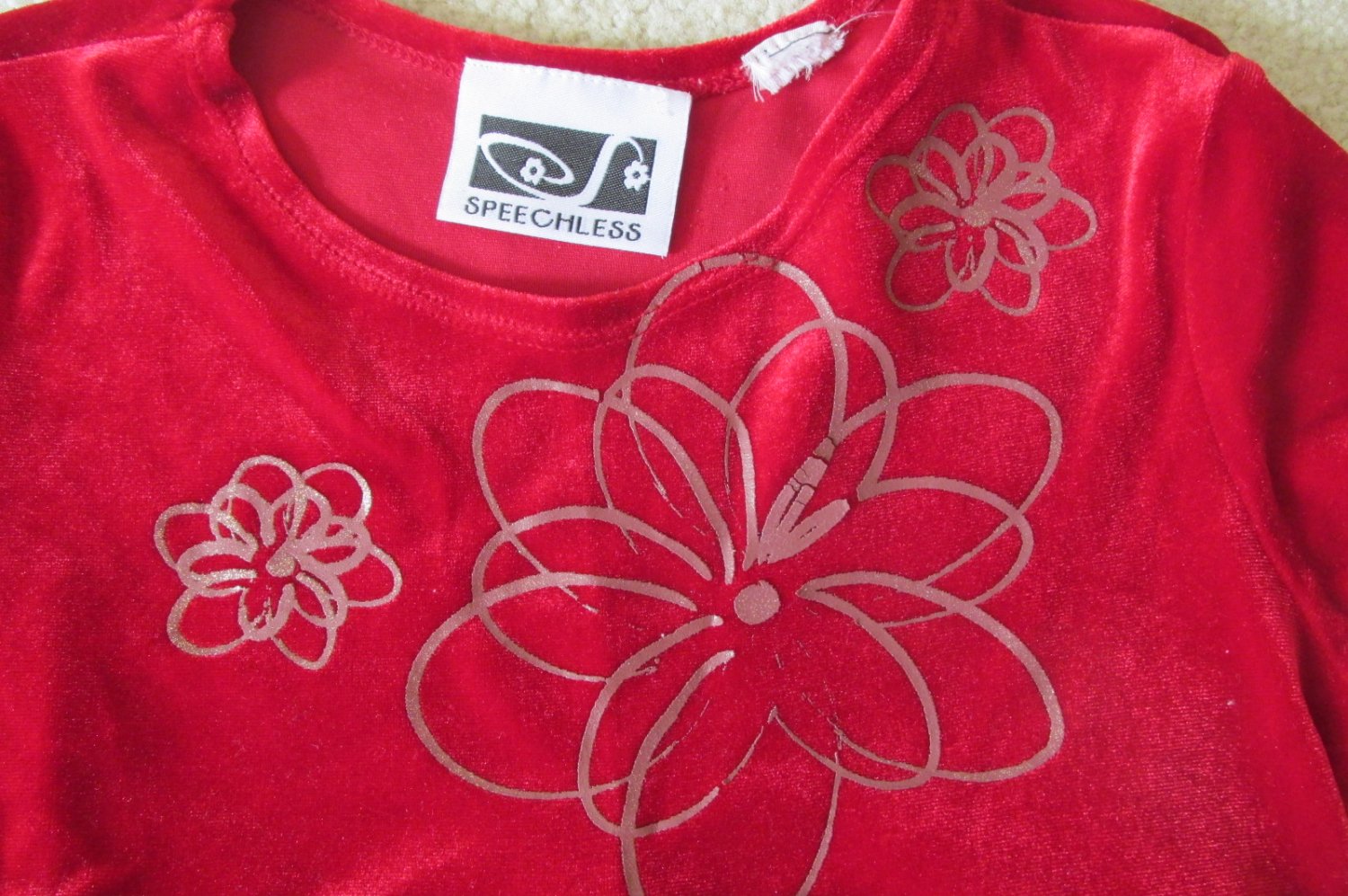 Speechless Size 5/6? Christmas Holiday girl's red velour dress