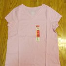 FADED GLORY GIRL'S SIZE M (7 - 8) T-SHIRT PINK V NECK TEE CAP SLEEVE NWT