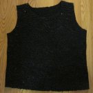 WOMEN'S SIZE  ( ) TANK TOP BLACK POPCORN SMOCKED W/ SEQUINS CHRISTMAS HOLIDAY