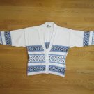 JEANS WEAR WOMEN'S SIZE M SWEATER BLUE & WHITE CARDIGAN 100% COTTON USA MADE