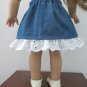 AMERICAN GIRL 18" DOLL CLOTHES DARK BLUE DENIM SKIRT MY LIFE COUNTRY WHITE EYELET NICKI WESTERN NEW