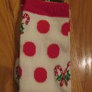 HOLIDAY CHEER FASHION SOCKS WOMEN'S SHOE SIZE 4 - 10 KNEE HIGH RED & WHITE CANDY CANES NEW