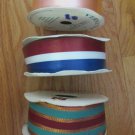 3 SPOOLS CRAFT RIBBON 1  7/16 INCHES WIDE BERWICK RED, WHITE, BLUE, McGINLEY USA MADE