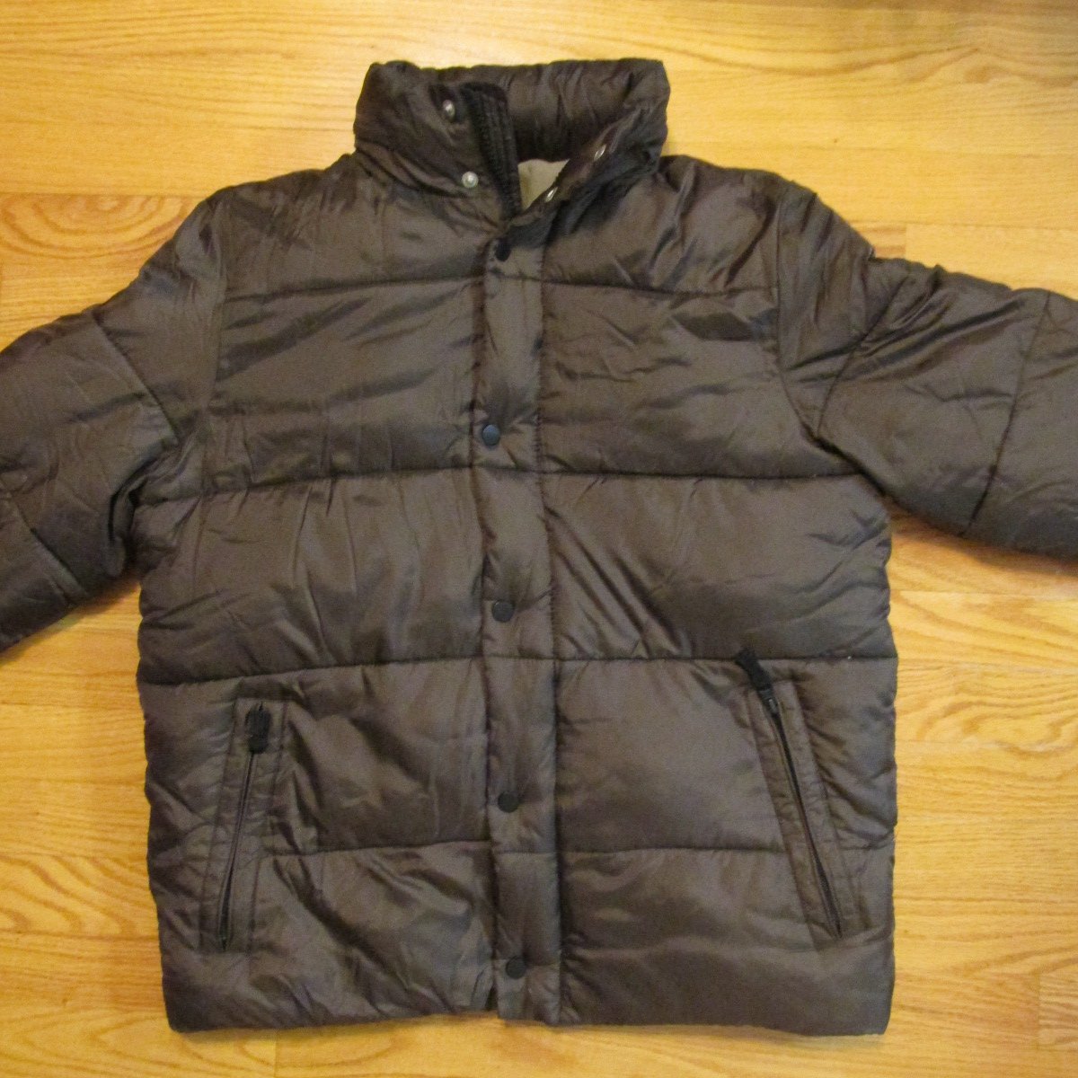 OLD NAVY MEN'S SIZE S BROWN COAT W/ HOOD PUFFER JACKET OUTERWEAR