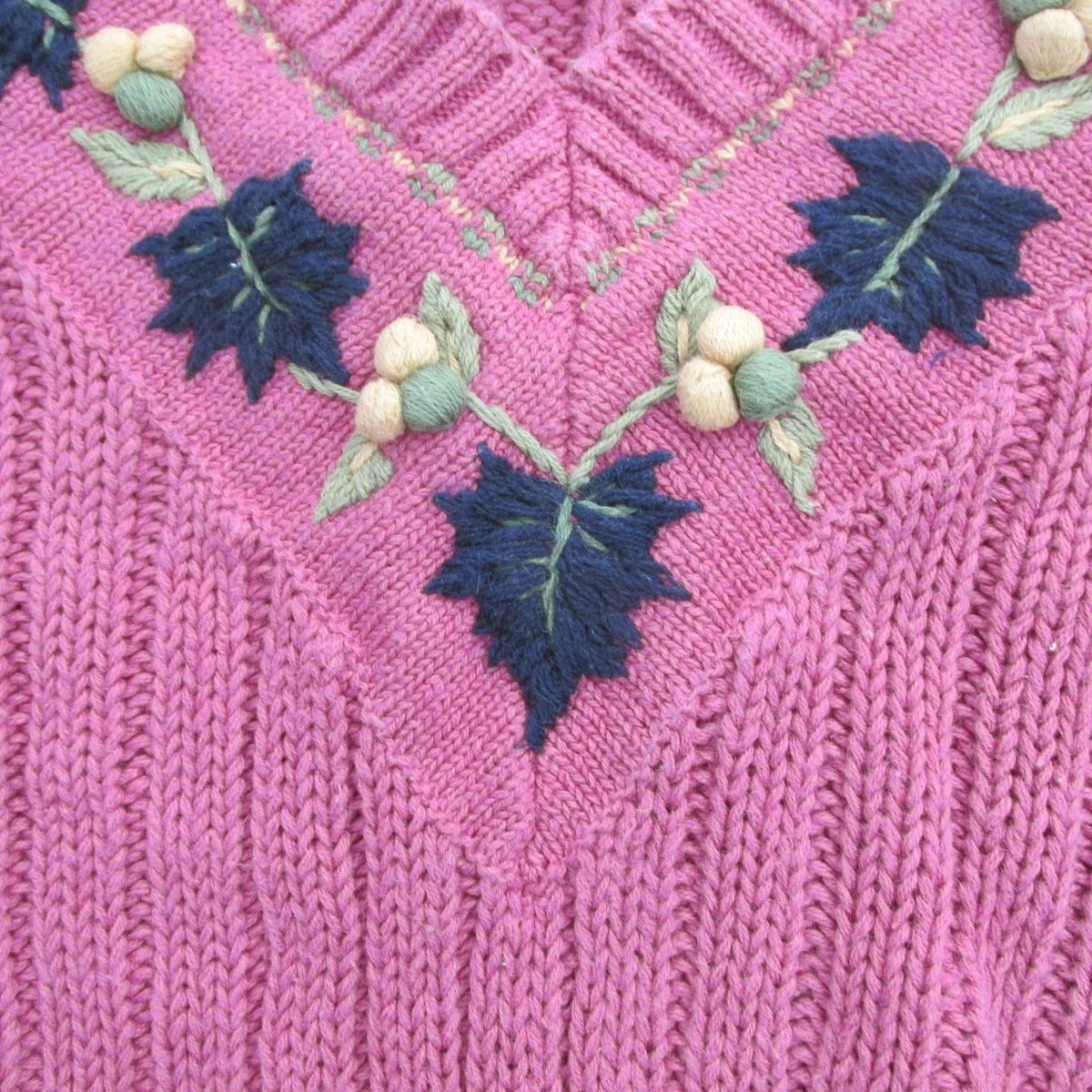 HUNTER'S GLEN WOMEN'S SIZE S SWEATER DARK CREWEL EMBRODIERY 80'S 90