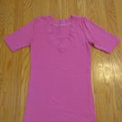 LIMITED TOO GIRL'S SIZE 12 / 14 TOP DARK CORAL PINK V NECK SHORT SLEEVE KNIT SHIRT TUNIC