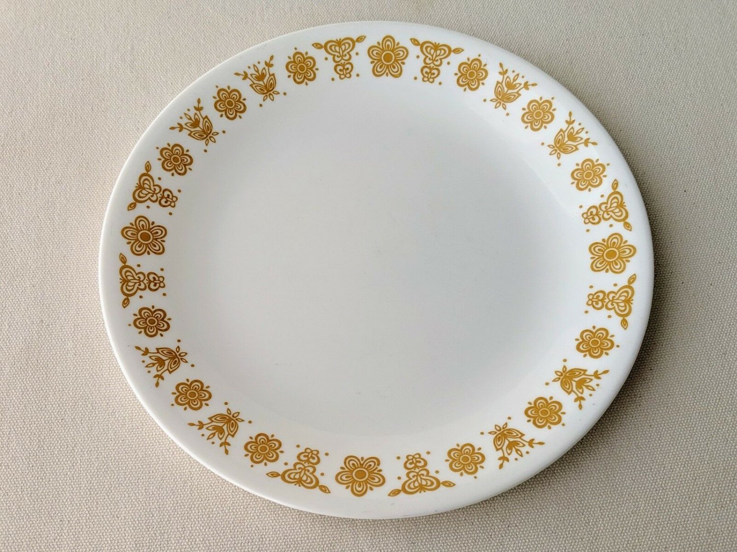 VINTAGE CORNING WARE CORELLE LUNCHEON PLATE GOLD BUTTERFLY 8 1/2 LUNCH ...