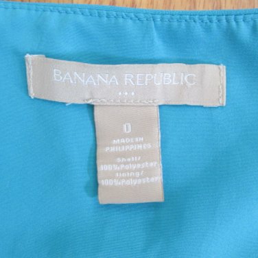 BANANA REPUBLIC WOMEN'S SIZE 0 DRESS TURQUOISE V NECK CROSS OVER