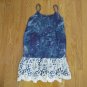WENDOG WOMEN'S SIZE S DRESS ROYAL BLUE, PURPLE TIE DYE KNIT WHITE LACE ODDI SLIP