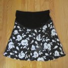 MOTHERHOOD MATERNITY WOMEN'S SIZE M SKIRT BLACK & WHITE FLORAL WRAP MADE IN USA
