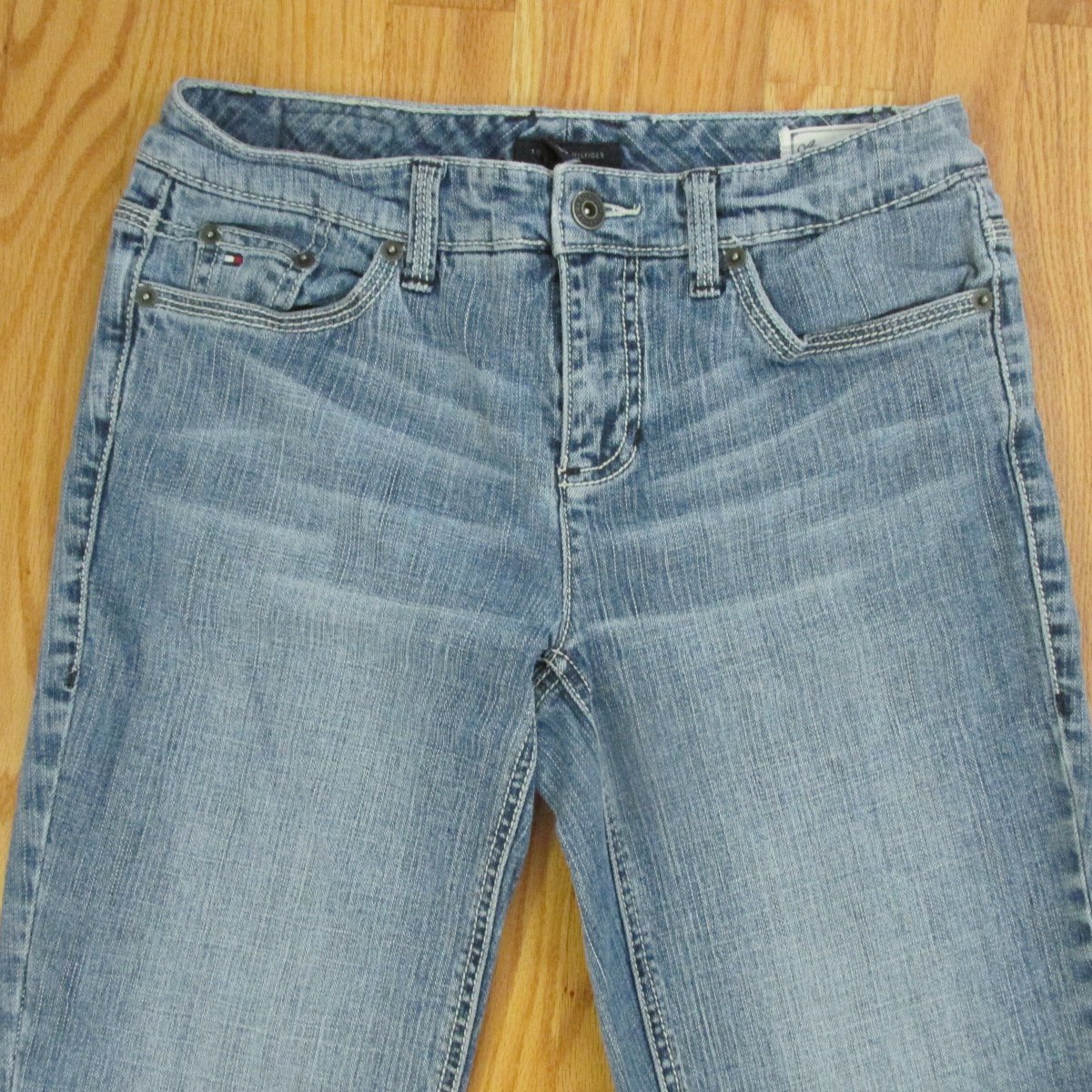 TOMMY HILFIGER WOMEN'S SIZE 2 JEANS CAPRIS BLUE SLUB DENIM AMERICAN ...