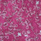 ABS FUCHSIA PINK FLORAL & VINES PRINT 100% COTTON FABRIC 43-44" WIDE PINK, WHITE QUILT NEW BTY