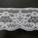 SIMPLICITY LACE WHITE FLORAL 2 1/2 INCH WIDE FLAT SCALLOPED APPAREL CRAFT TRIM NEW  BTY