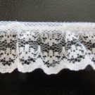 LACE WHITE 7/8 INCH WIDE FLORADELLE RUFFLED SCALLOPED APPAREL CRAFT TRIM NEW BTY