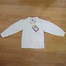 McKIDS SIZE 8 BLOUSE IVORY LONG SLEEVE BUTTON DOWN BLOUSE W/ ROSE EMBROIDERY SHIRT NWT