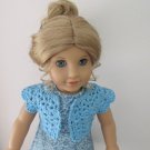 AMERICAN GIRL 18" DOLL CLOTHES BLUE SHRUG CARDIGAN SWEATER SHORT SLEEVE MOLLY EMILY NEW
