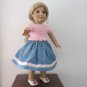 AMERICAN GIRL 18" DOLL CLOTHES BLUE DENIM SKIRT PINK FLORAL TRIM MY LIFE OF FAITH MARYELLEN NEW