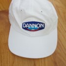 HEADWEAR DEPOT ADULT FIT WHITE BASEBALL CAP DANNON ADVERTISING HAT ADJUSTABLE
