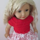 AMERICAN GIRL 18" DOLL CLOTHES RED SHRUG SWEATER SHORT SLEEVE CARDIGAN TOP MOLLY EMILY NEW