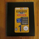 EXCEED PLUS 1 SUBJECT NOTE BOOK COLLEGE RULED 100 SHEETS BLACK COVER NEW