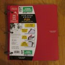 FIVE STAR FLEX 1 SUBJECT NOTE BOOK COLLEGE RULED 80 SHEETS RED COVER 1 1/2 INCH BINDER NEW